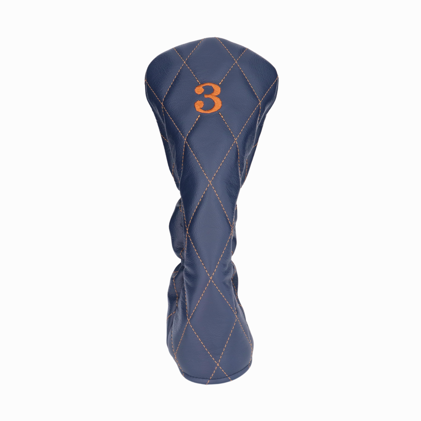 Matte Navy Leather Quilted with Bourbon Stitching