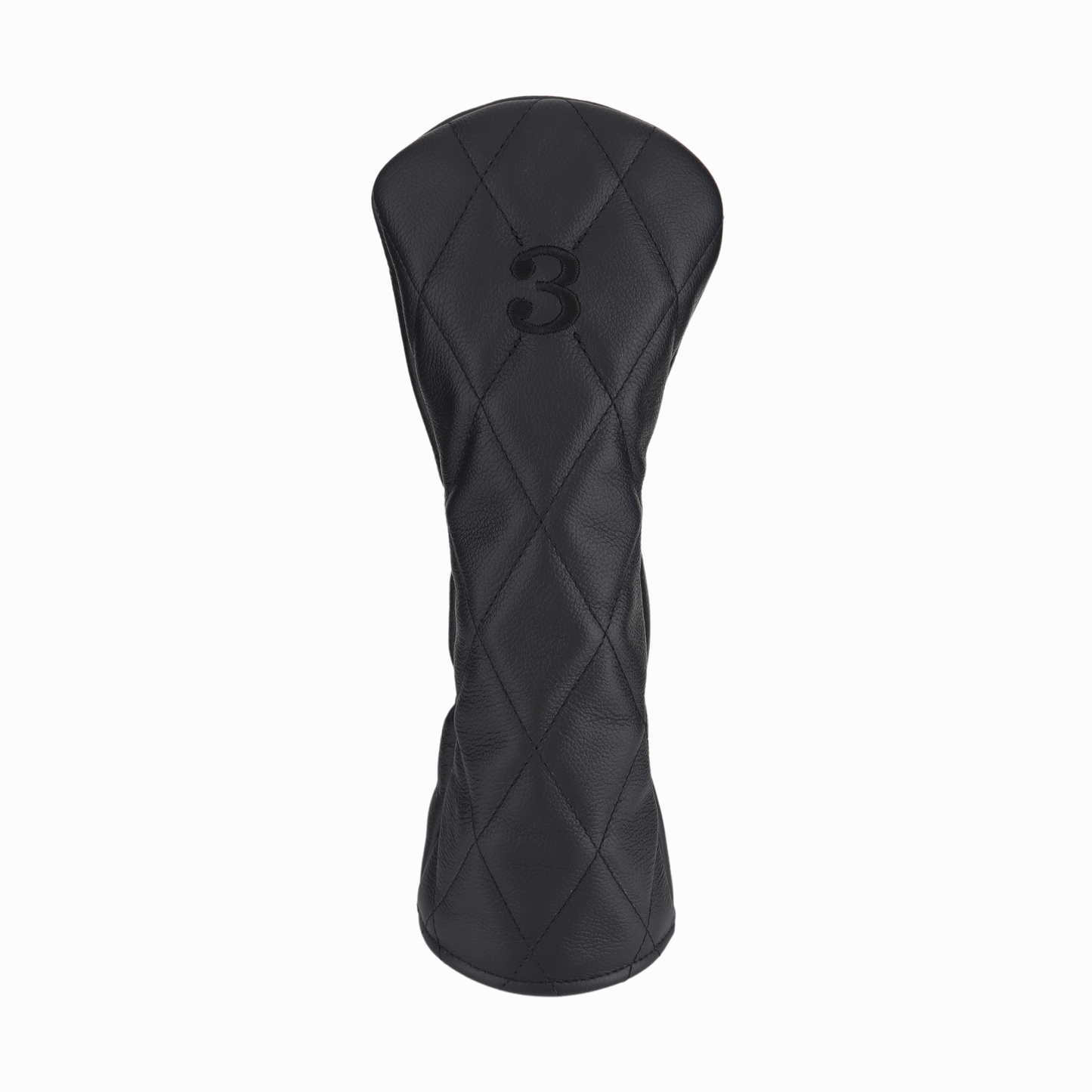 Pebbled Black Leather Quilted with Black Stitching