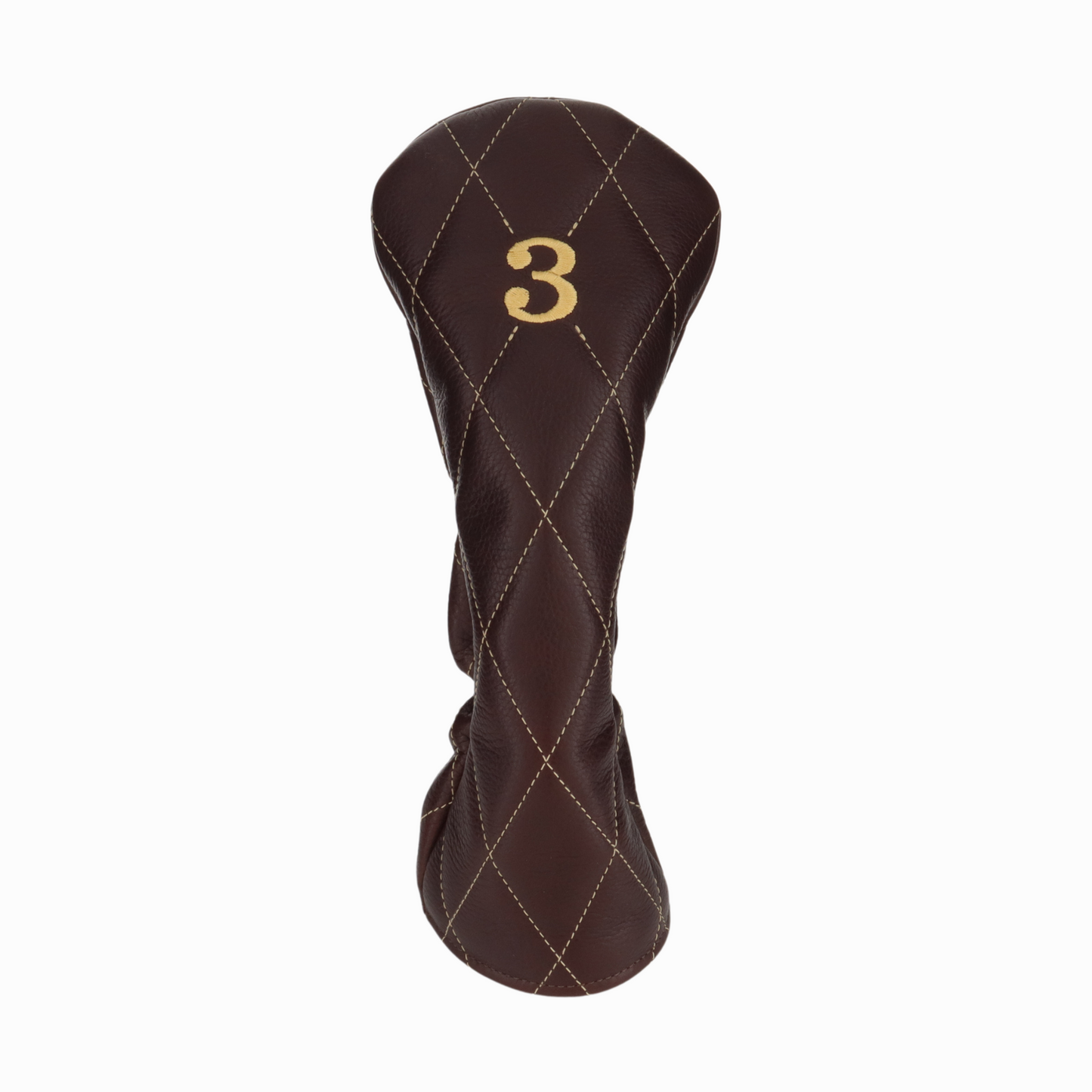 Pebbled Dark Chocolate Leather Quilted with Gold Stitching