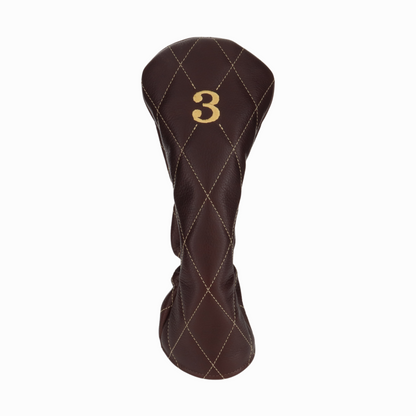 Pebbled Dark Chocolate Leather Quilted with Gold Stitching