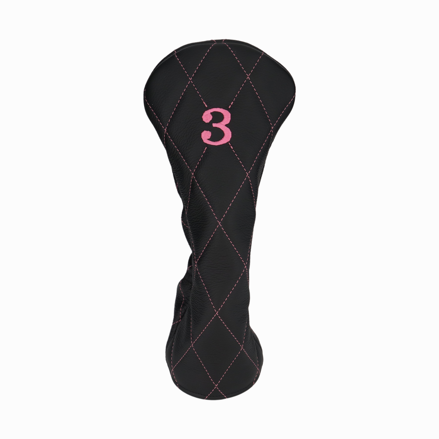 Pebbled Black Leather Quilted with Hot Pink Stitching