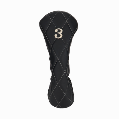 Smooth Charcoal Leather Quilted with Ivory Stitching