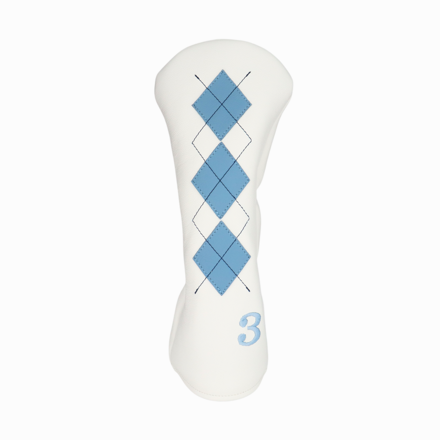 Smooth White and Baby Blue Leather with Navy Stitching