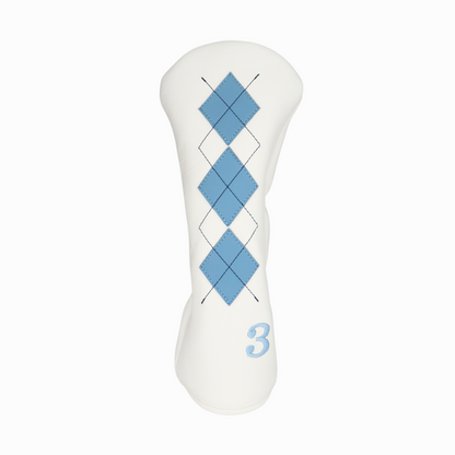 Smooth White and Baby Blue Leather with Navy Stitching
