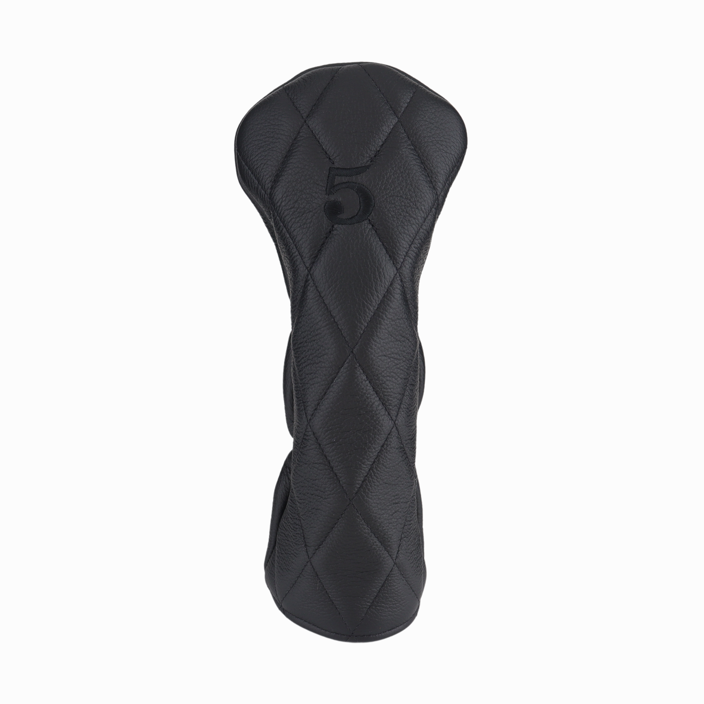 Pebbled Black Leather Quilted with Black Stitching