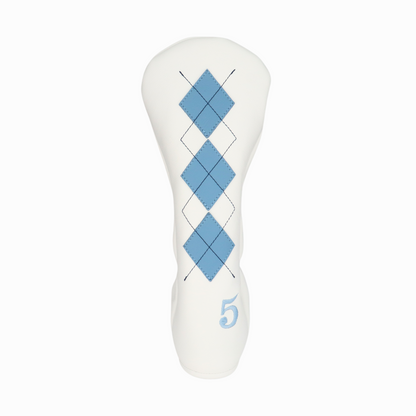 Smooth White and Baby Blue Leather with Navy Stitching