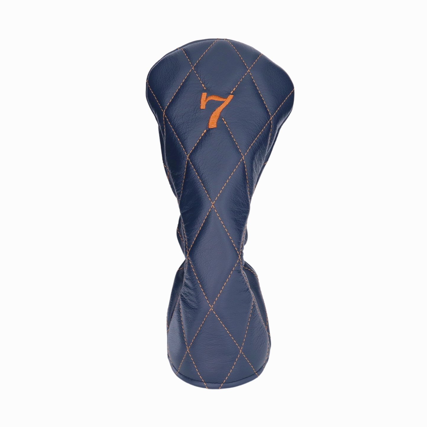 Matte Navy Leather Quilted with Bourbon Stitching