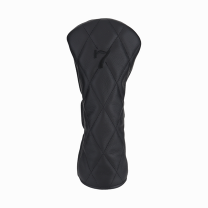 Pebbled Black Leather Quilted with Black Stitching