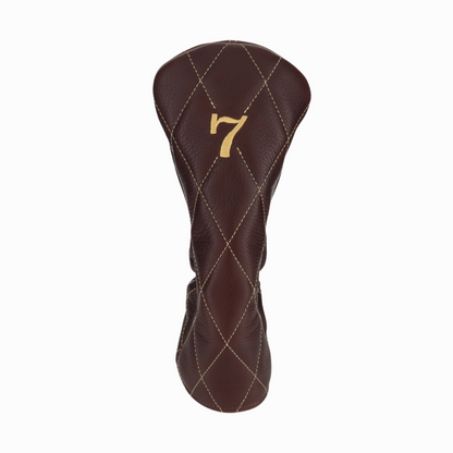 Pebbled Dark Chocolate Leather Quilted with Gold Stitching