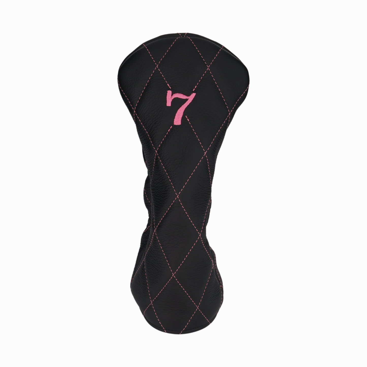Pebbled Black Leather Quilted with Hot Pink Stitching
