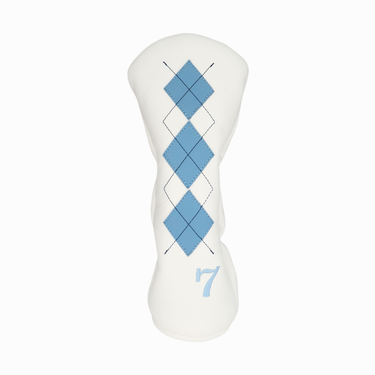 Smooth White and Baby Blue Leather with Navy Stitching