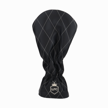 Smooth Charcoal Leather Quilted with Ivory Stitching