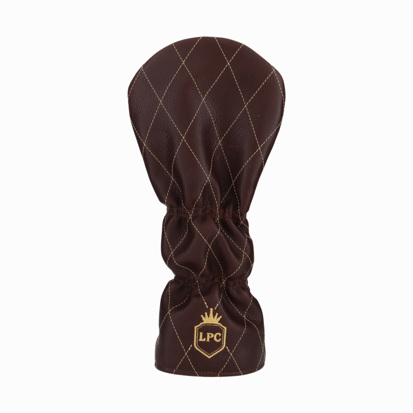 Pebbled Dark Chocolate Leather Quilted with Gold Stitching