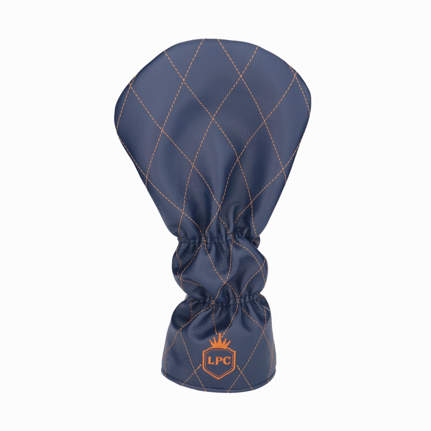 Matte Navy Leather Quilted with Bourbon Stitching