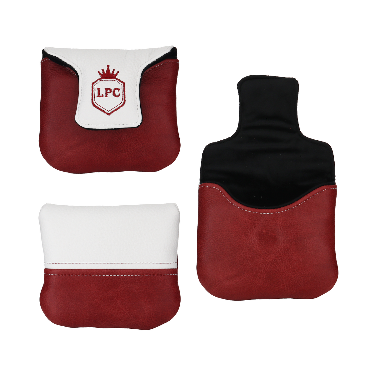 Pebbled Crimson with Pebbled White Leather