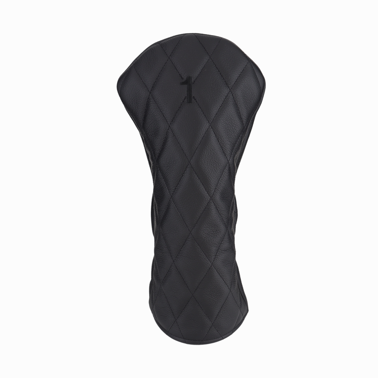 Pebbled Black Leather Quilted with Black Stitching