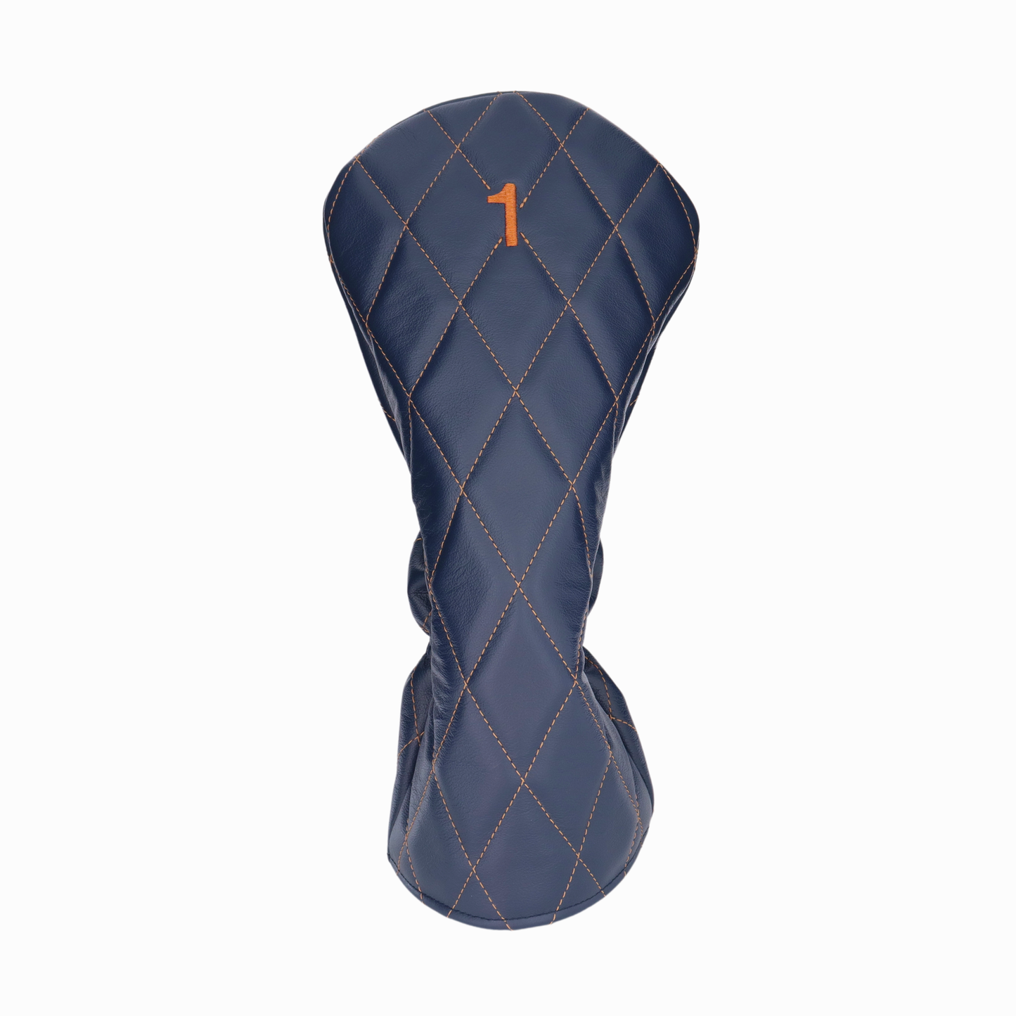 Matte Navy Leather Quilted with Bourbon Stitching
