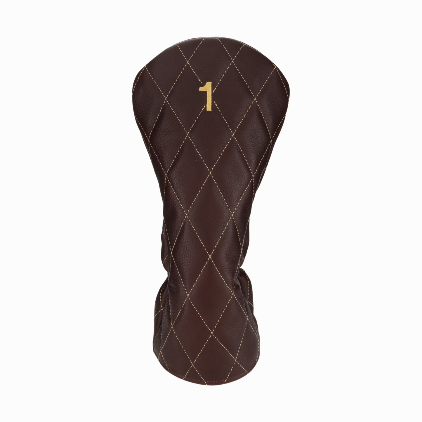 Pebbled Dark Chocolate Leather Quilted with Gold Stitching