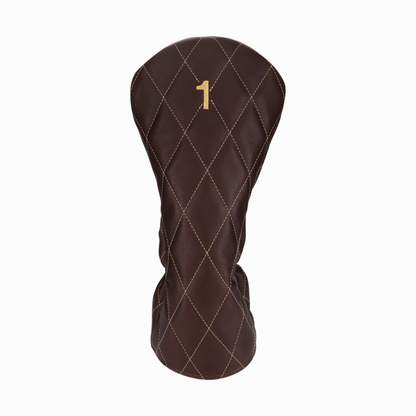 Pebbled Dark Chocolate Leather Quilted with Gold Stitching