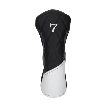 White Ostrich with Quilted Pebbled Black Leather