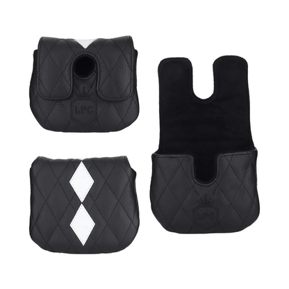White Ostrich with Quilted Pebbled Black Leather