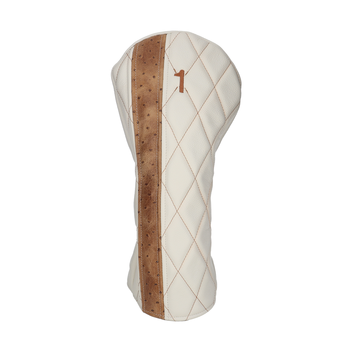 Rustic Ostrich with Quilted Pebbled Ivory Leather