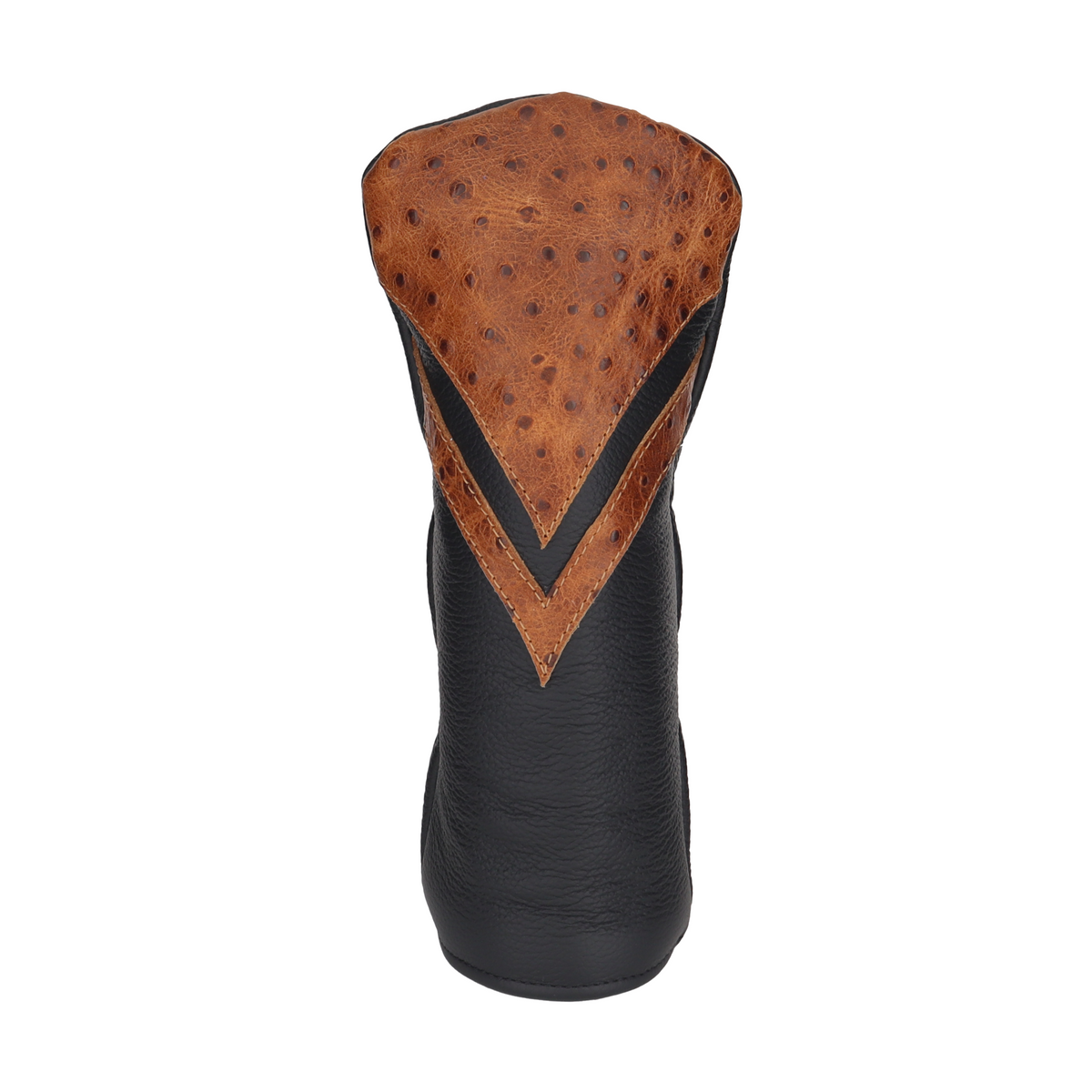 Antique Ostrich with Pebbled Black Leather