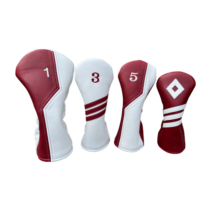 Pebbled Crimson with Pebbled White Leather