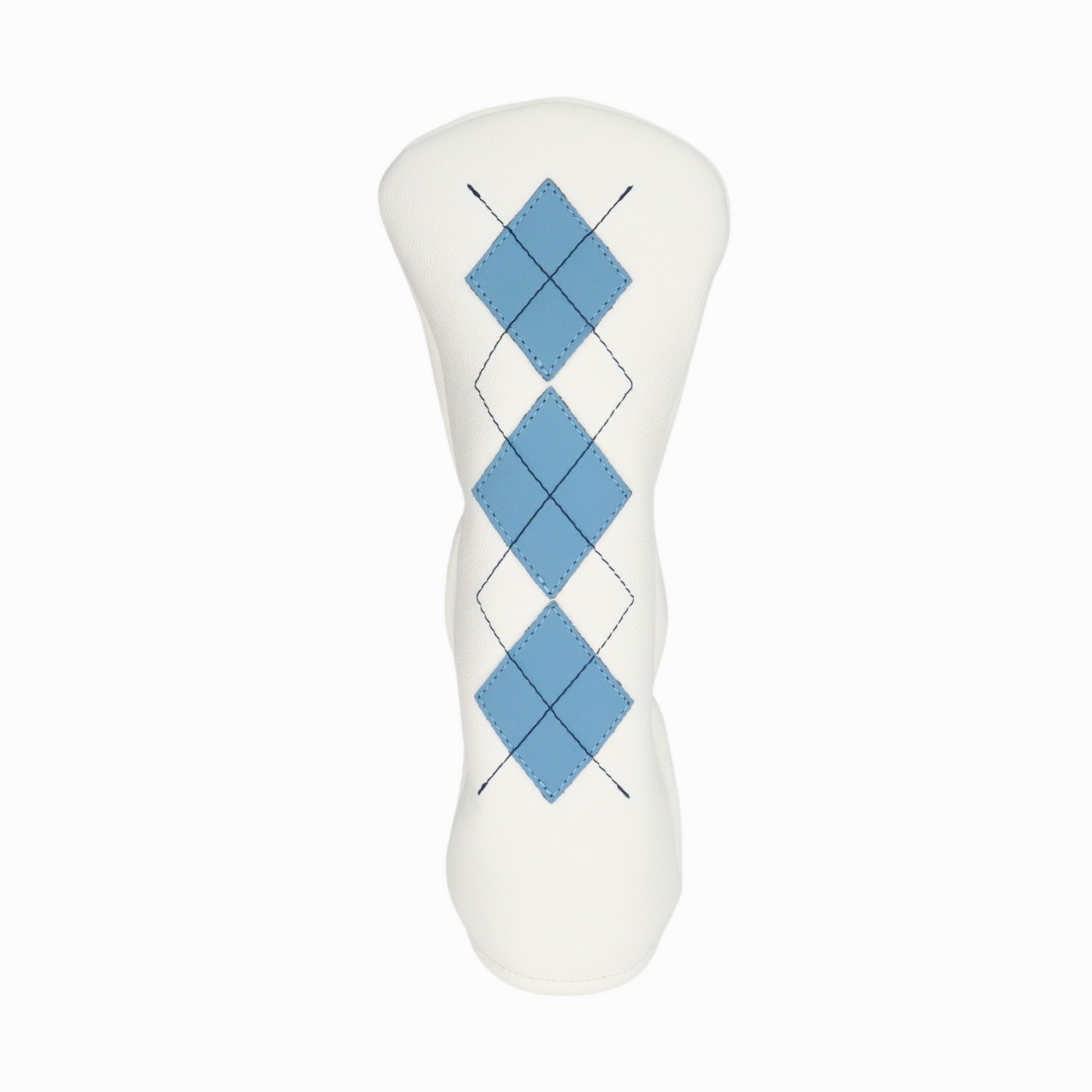 Smooth White and Baby Blue Leather with Navy Stitching