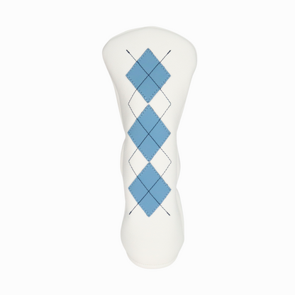 Smooth White and Baby Blue Leather with Navy Stitching