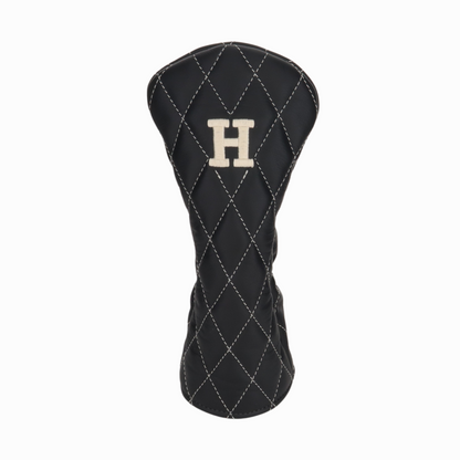 Smooth Charcoal Leather Quilted with Ivory Stitching