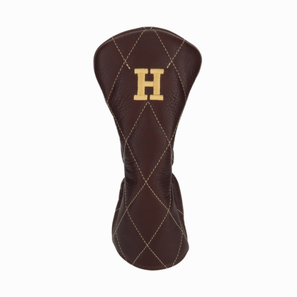 Pebbled Dark Chocolate Leather Quilted with Gold Stitching