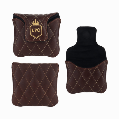 Pebbled Dark Chocolate Leather Quilted with Gold Stitching