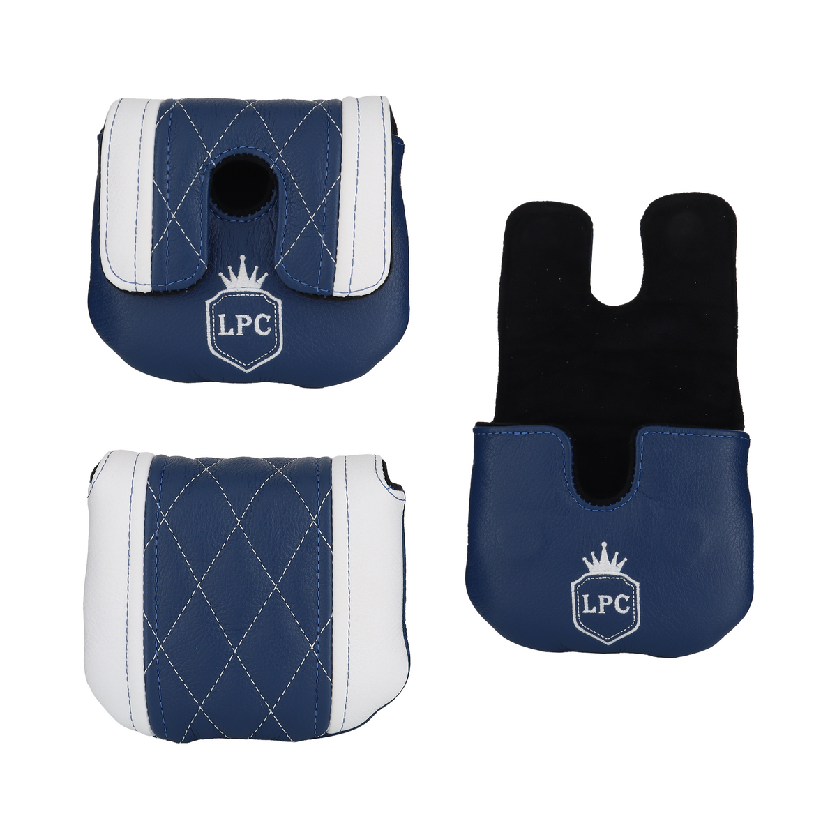 Pebbled Royal and Pebbled White Leather Quilted