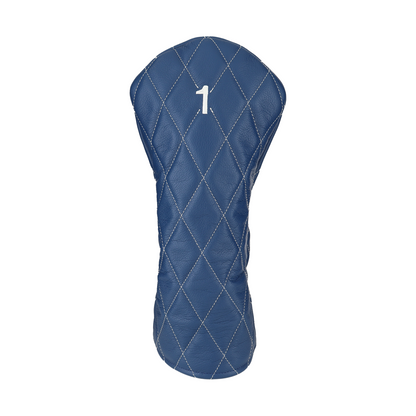 Pebbled Royal Leather Quilted with Ivory Stitching