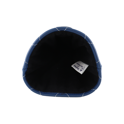 Pebbled Royal Leather Quilted with Ivory Stitching