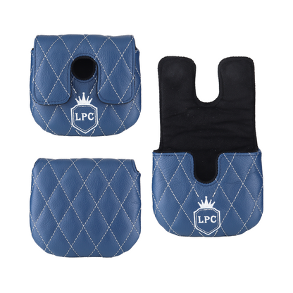 Pebbled Royal Leather Quilted with Ivory Stitching