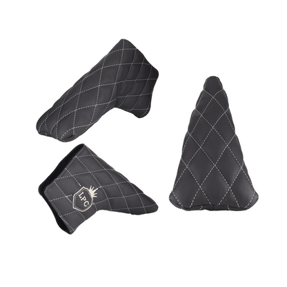 Pebbled Charcoal Leather Quilted with Ivory Stitching