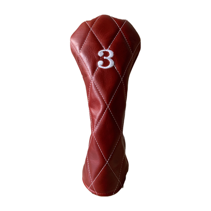 Limited Edition - Red Leather Quilted with White Stitching and Black Faux Fur Lining