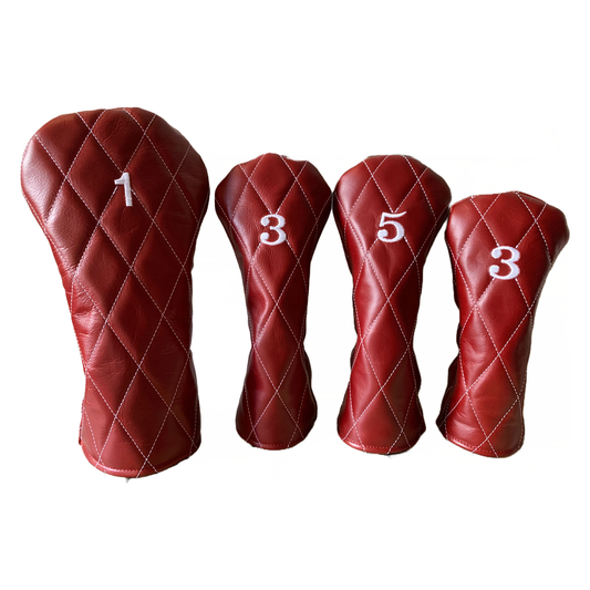 Limited Edition - Red Leather Quilted with White Stitching and Black Faux Fur Lining